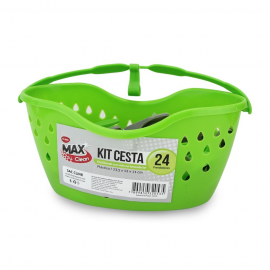 Kit Cesta Verde e 24 Prendedores de Plástico-CLINK