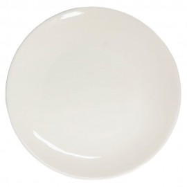 Prato Raso N°8 de Porcelana 25,5cm Liso Branco-ARMARINHOS