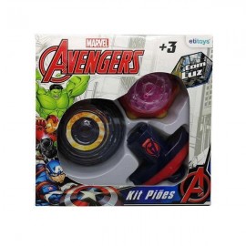 Brinquedo Conjunto de Piões de Plástico com Luz Avengers –ETITOYS