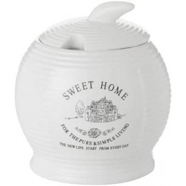 Açucareiro de Porcelana Sweet Home Branco -LYOR