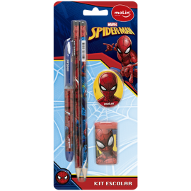 Kit Escolar Lápis + Caneta Spider Man -MOLIN