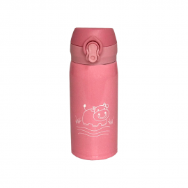 Garrafa Térmica de Aço Inox Rosa com Animais 350Ml- KIT GIRL