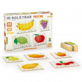 Jogo Quebra-Cabeça Soletrar Frutas 42peças- JUNGES