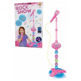 Microfone pedestal infantil Rosa - DM TOYS
