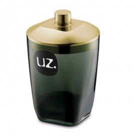 Porta Algodão Premium Preto Transparente Com Dourado- UZ