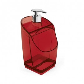 Porta Detergente e Esponja Dispenser Vermelho Translúcido- UZ