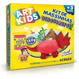 Kit Massinhas Dinossauros Vermelho 150G- ACRILEX