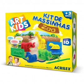 Kit Massinhas Zoológico Moldes 3D 450G- ACRILEX