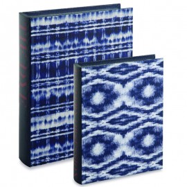 Conjunto Livro Caixa Decorativa 2 Peças Estampa Azul- MART