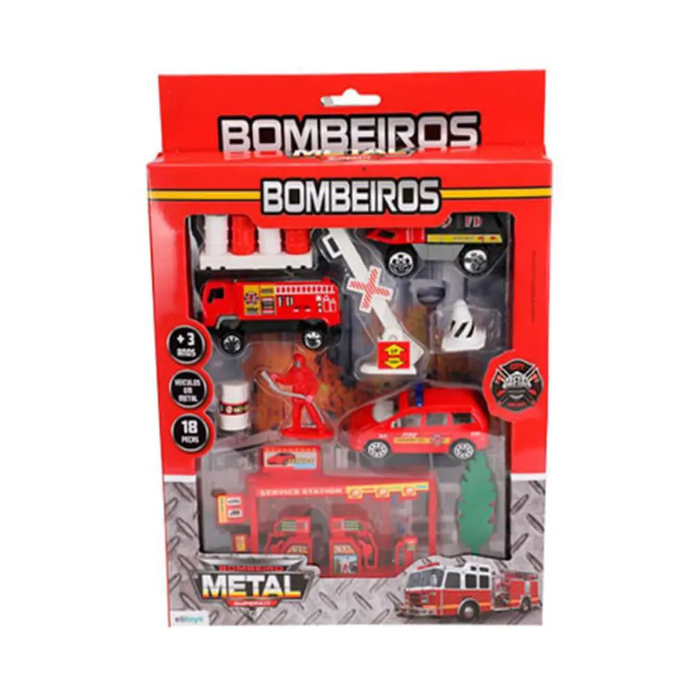 Brinquedo Infantil Kit de Bombeiros com 18 Pçs - Etitoys